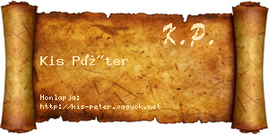 Kis Péter névjegykártya